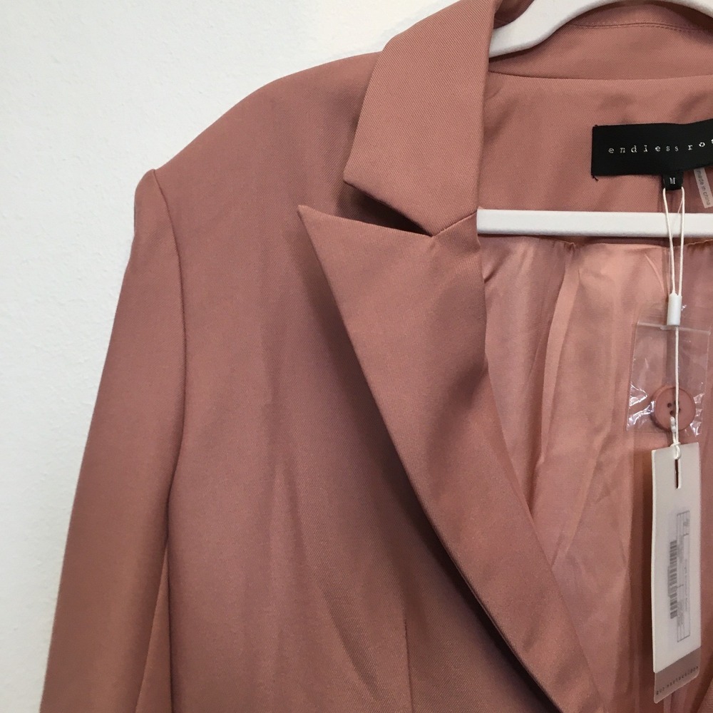 Endless Rose Single Breasted Blazer Women's M Dusty Pink Barbiecore Office Chic - Picture 6 of 16